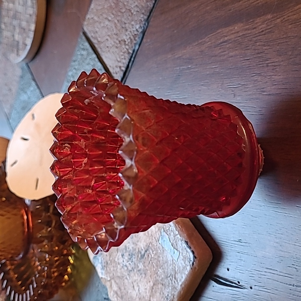 Red vintage Homco Ruby Votive Holder - Picture 2 of 2